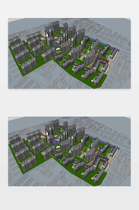 SU住宅小区模型-众图网