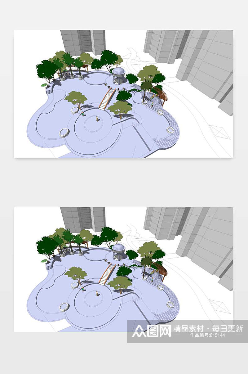 小区SU模型下载素材