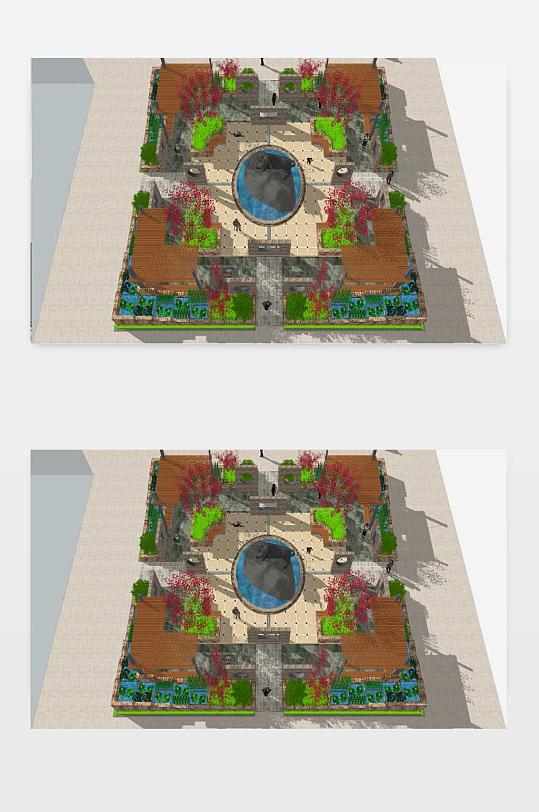 公园景观SU模型-众图网