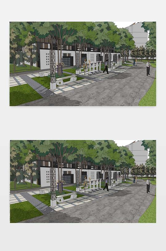 居住区景观SU模型-众图网