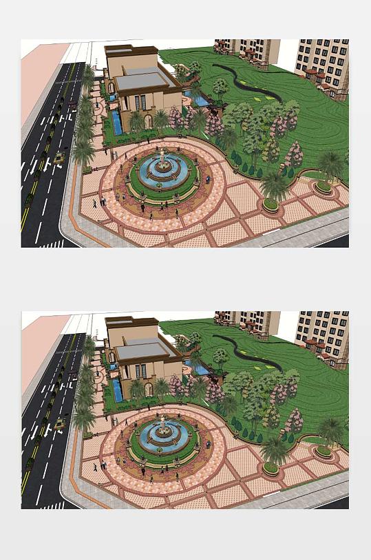 广场SU模型下载-众图网