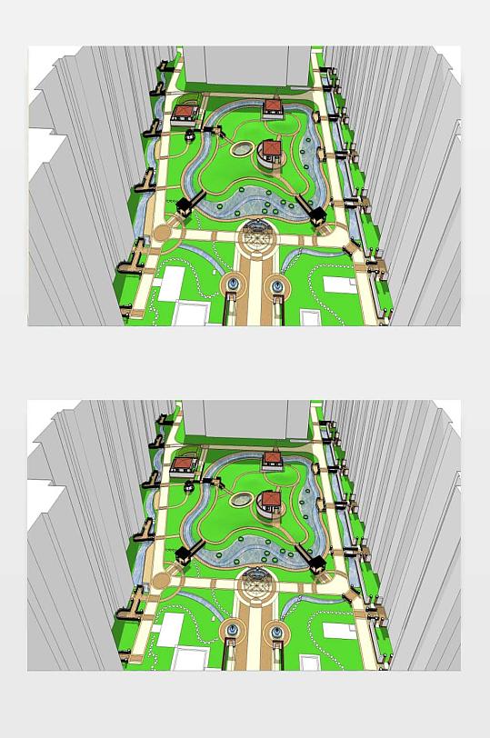 公园景观SU模型