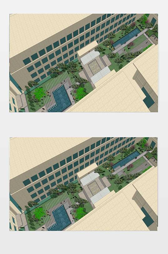 庭院景观SU模型-众图网