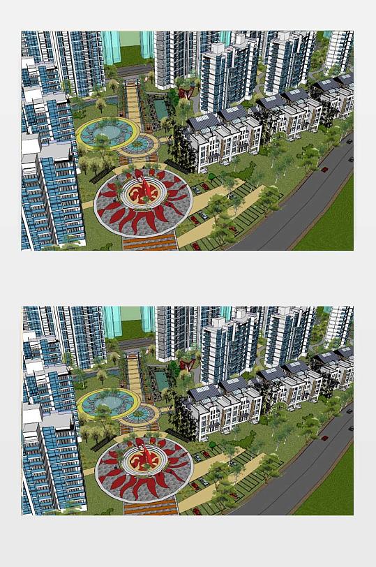小区SU模型下载-众图网