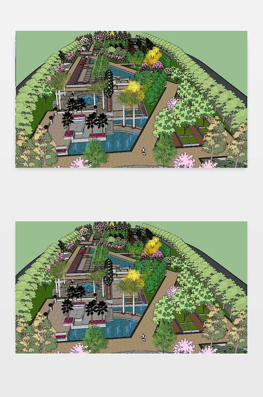 公园景观SU模型-众图网