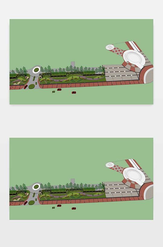 沿街景观SU模型-众图网