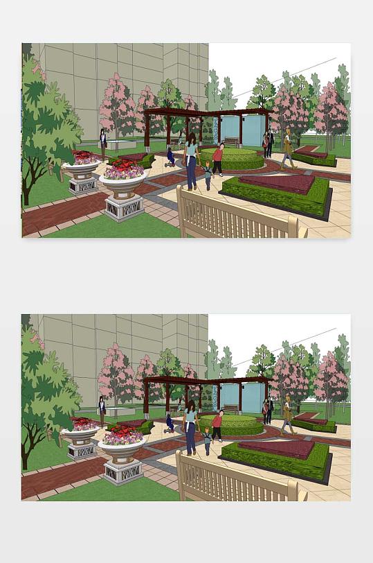 宅间组团SU模型-众图网