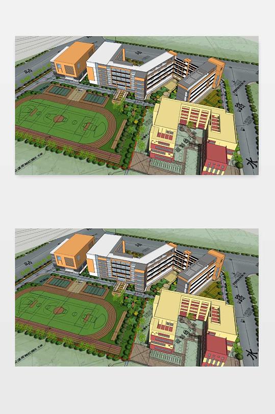 幼儿园SU模型下载-众图网