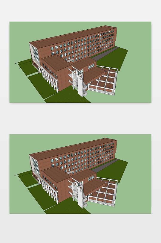 教学楼SU模型下载-众图网