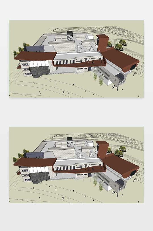 学校科技楼SU模型