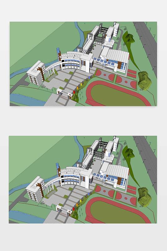 冲鹤小学su模型
