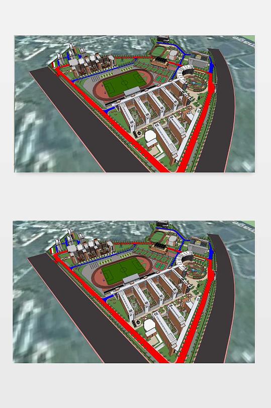 教学楼SU模型下载-众图网