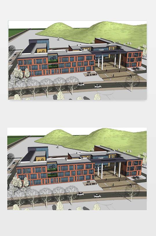 学校宿舍楼SU模型-众图网