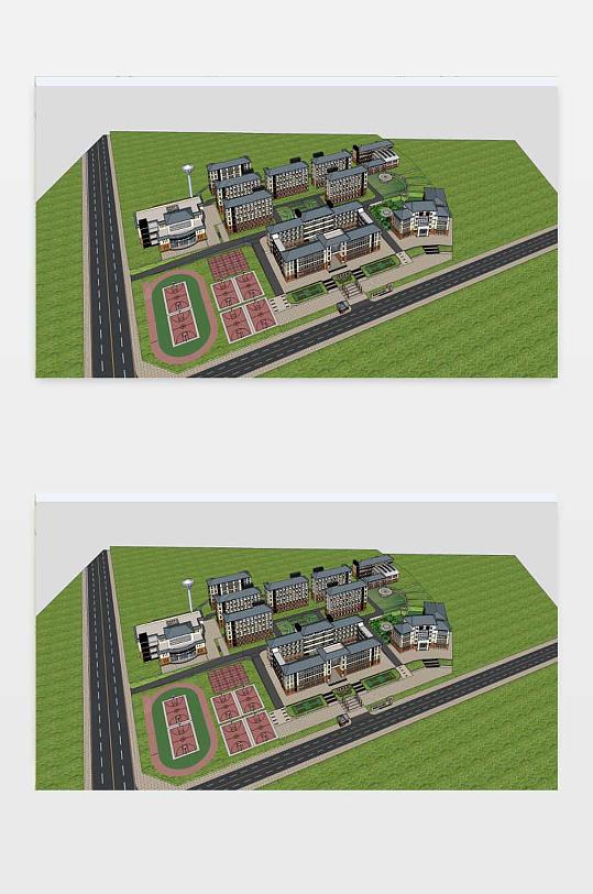学校规划SU模型-众图网