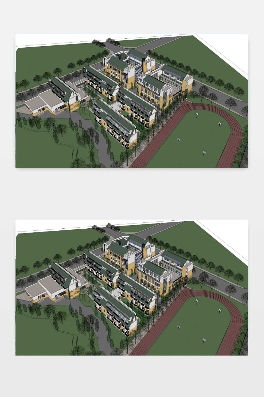 学校鸟瞰模型下载