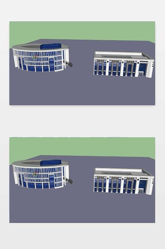 游泳馆和篮球馆模型-众图网