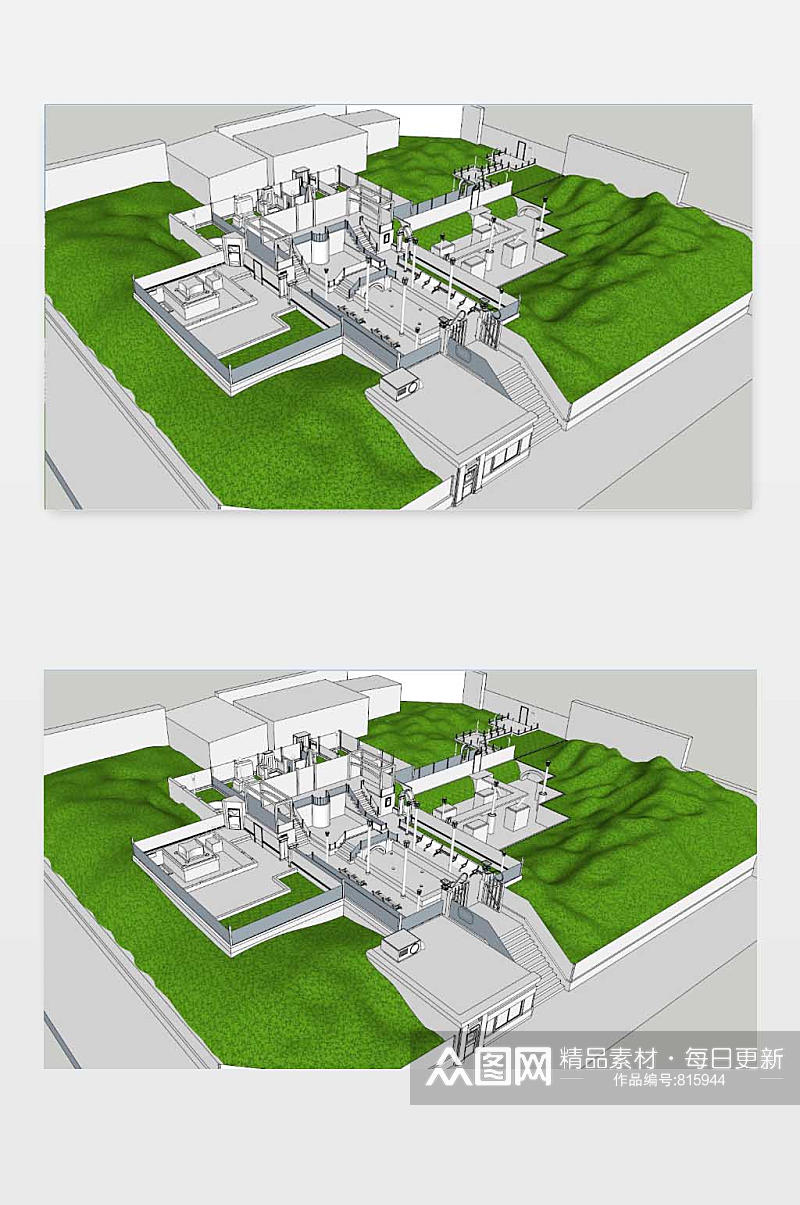 公园SU模型下载素材