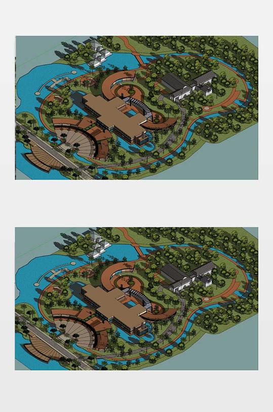 环岛公园SU模型