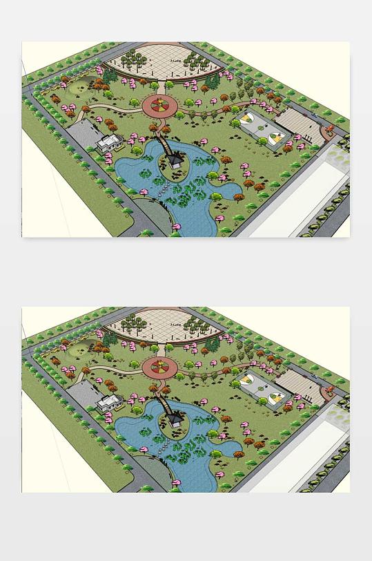 乐寿公园SU模型-众图网