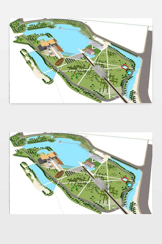 公园景观SU模型-众图网