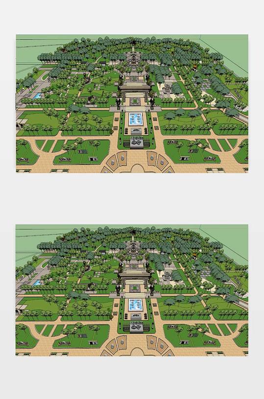 同江廉政主题公园模型-众图网