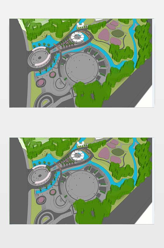 公园入口区景观大模型