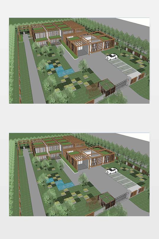 建筑景观SU模型-众图网