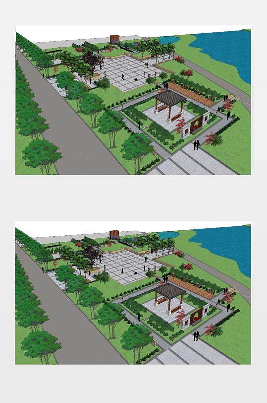 天全广场景观SU模型