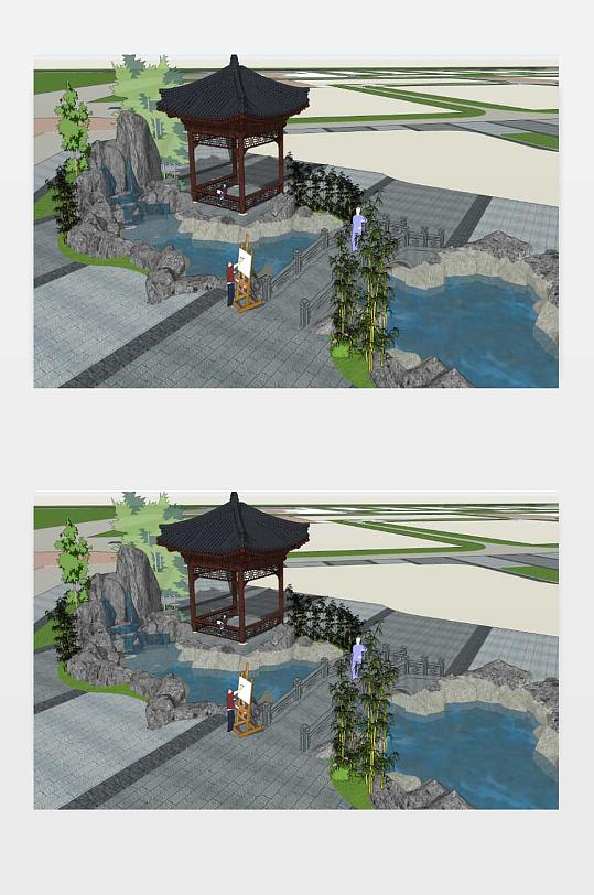 亭子景观SU模型-众图网