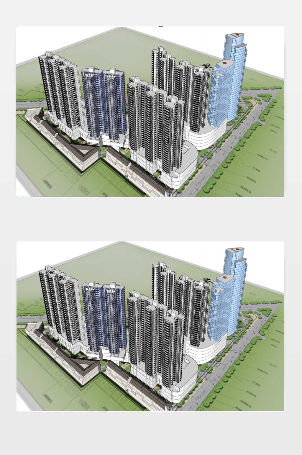 翔龙天地广场SU模型素材