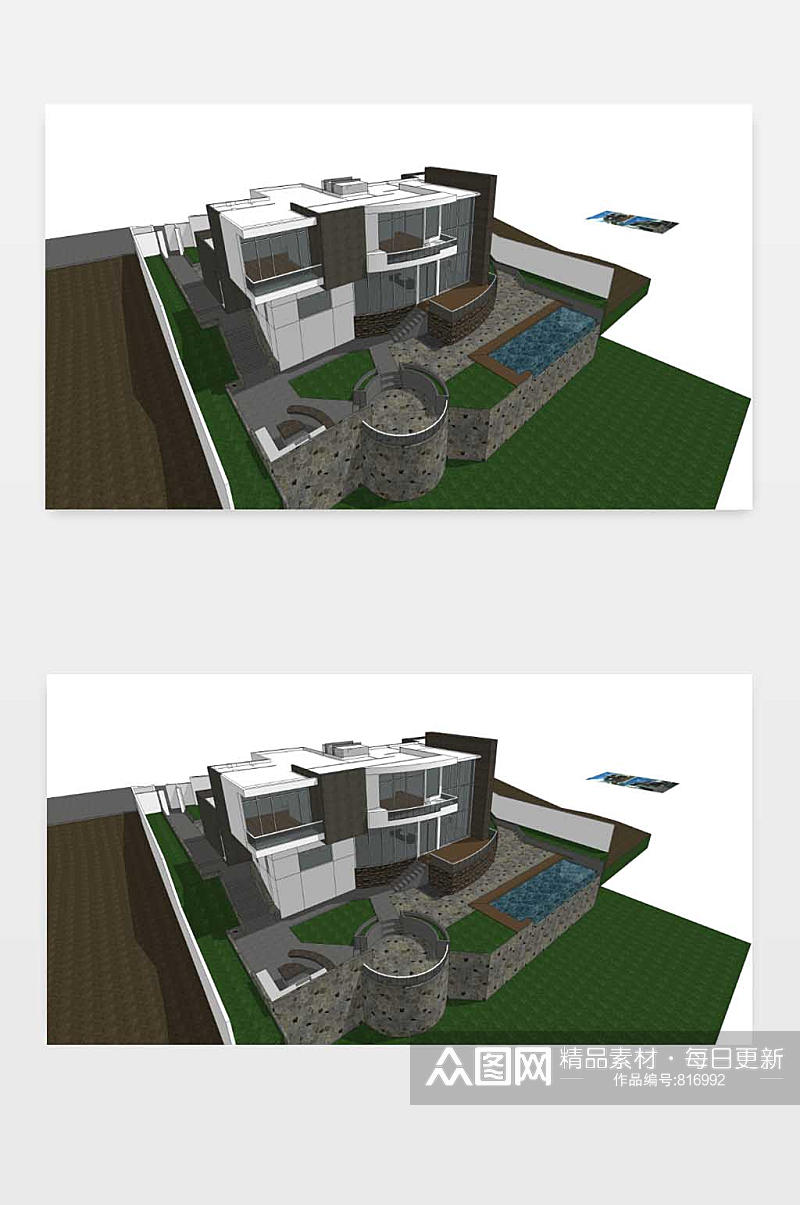3D住宅楼模型图素材