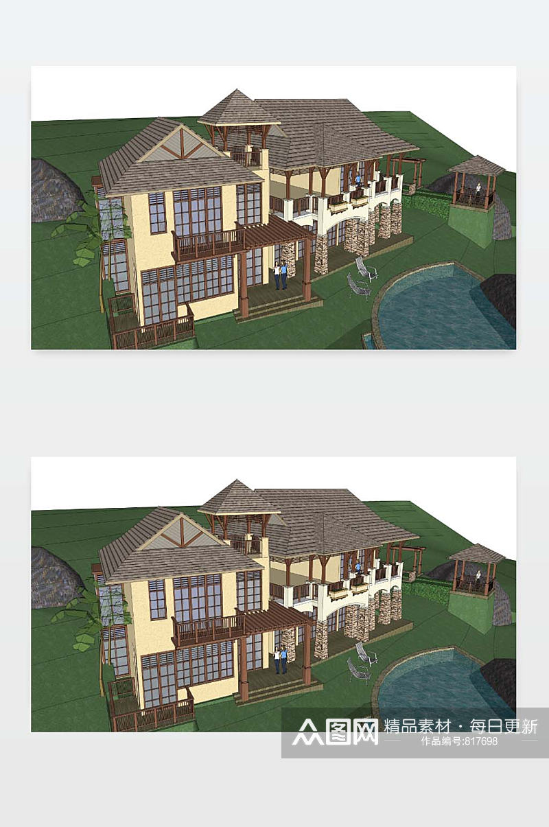 3D别墅模型图下载素材