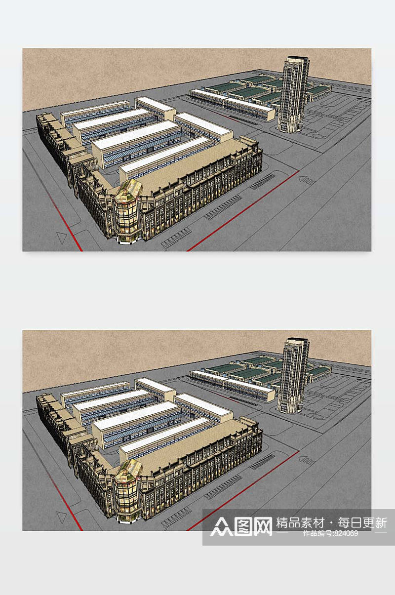 产业园SU模型下载素材