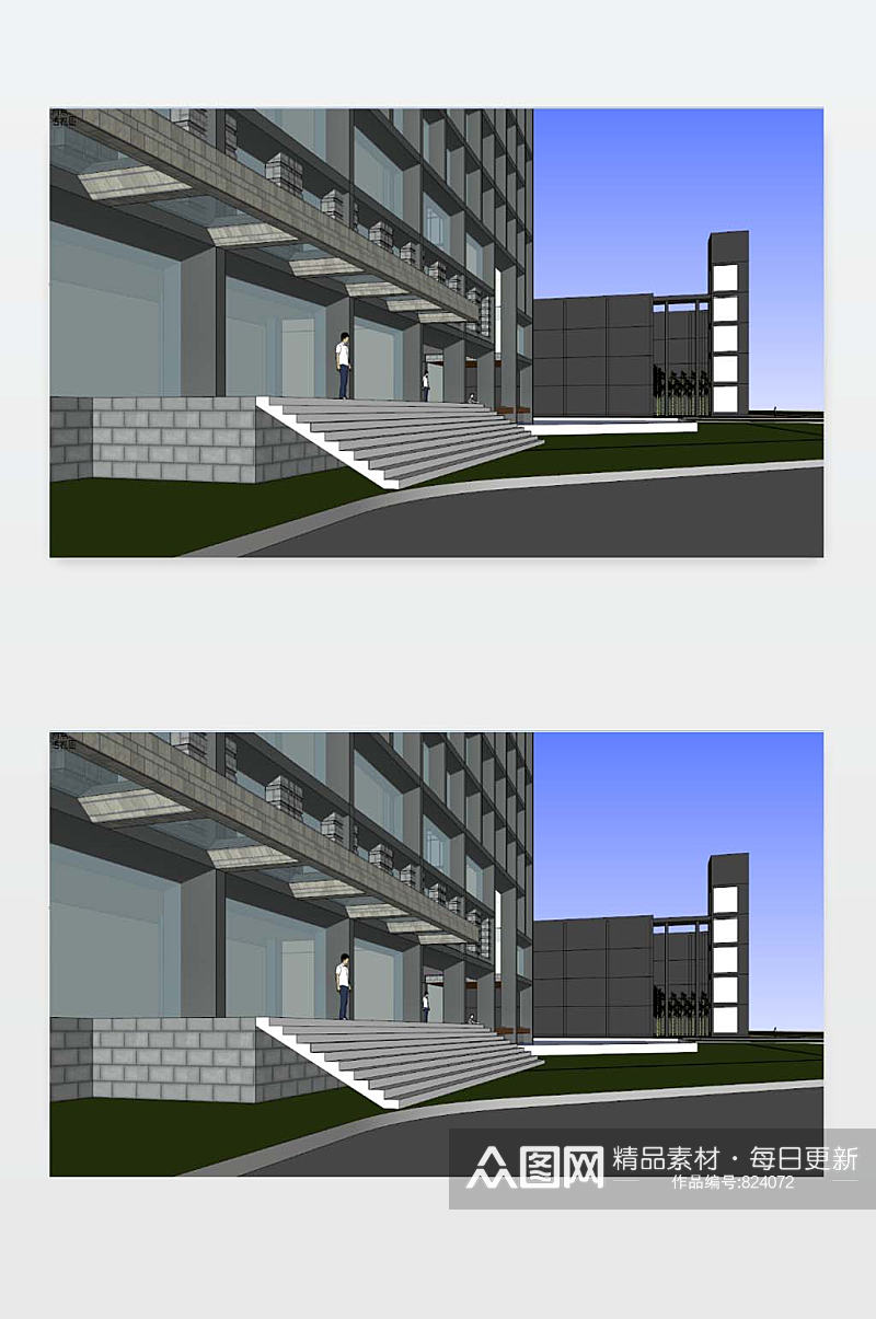 现代风格工业园区模型素材