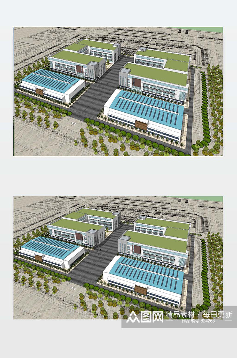 厂房SU模型下载素材