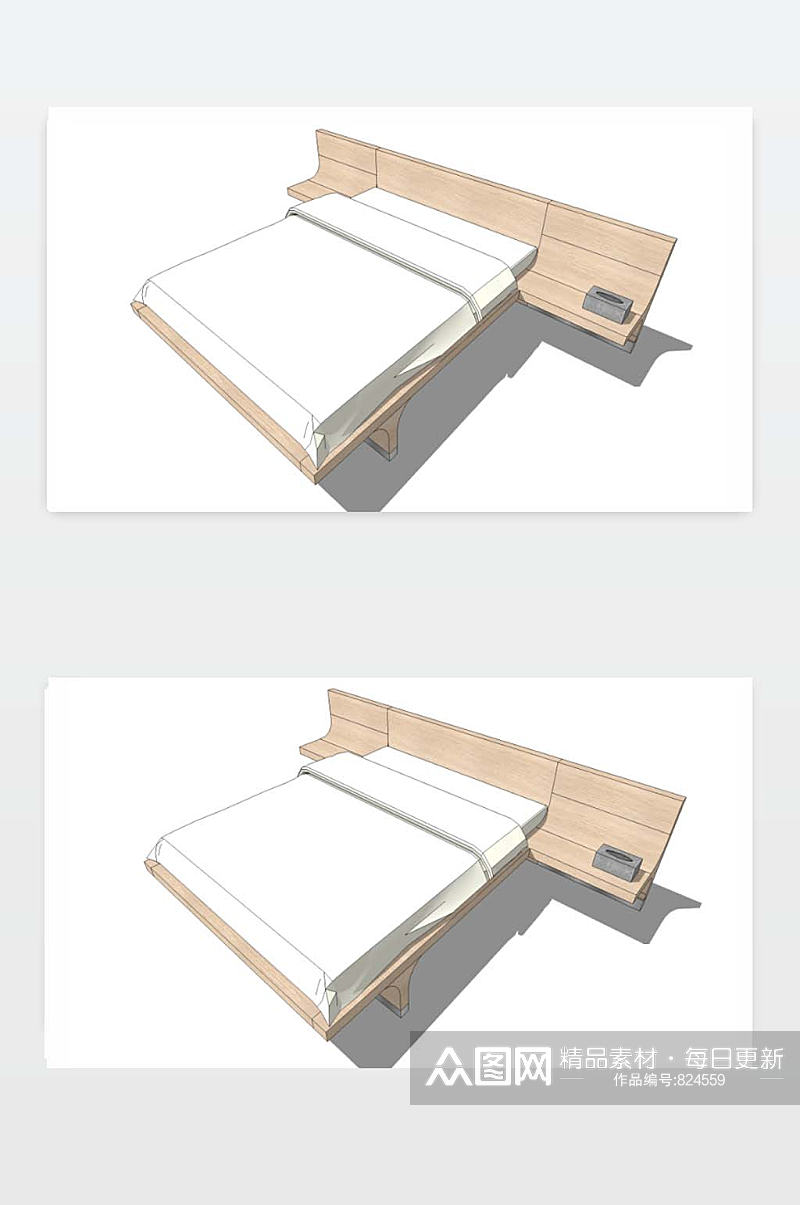 床3D模型图下载素材