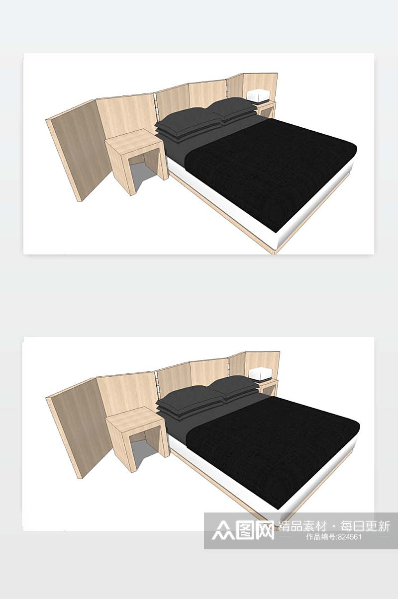 床3D模型图下载素材
