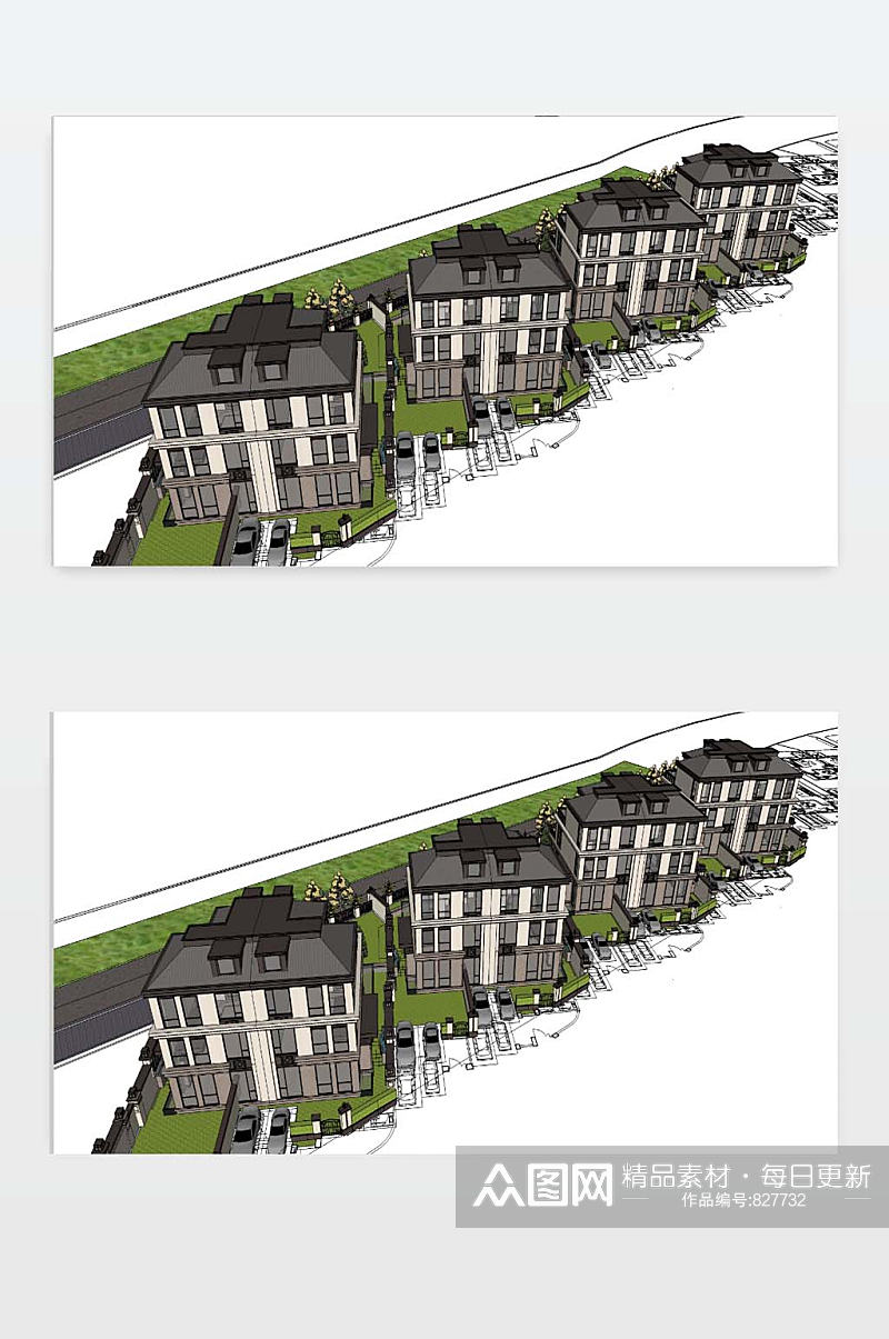 别墅3D效果图下载素材