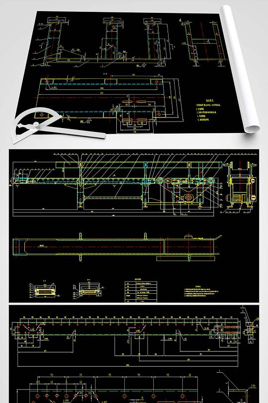 缝包输送机平面图-众图网
