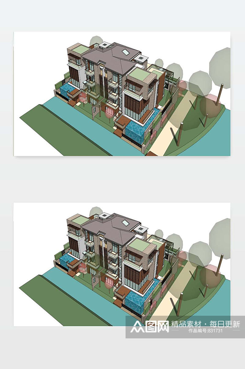 住宅楼3D模型下载素材