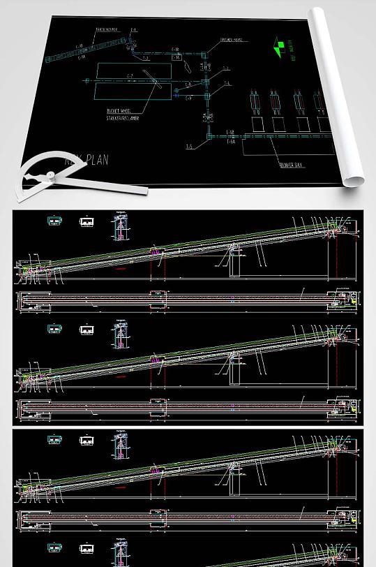 输煤栈桥CAD设计图-众图网