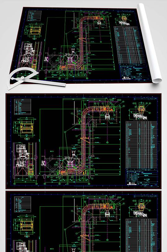 链斗输送机平面图-众图网