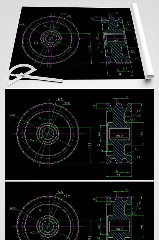 带轮CAD设计图