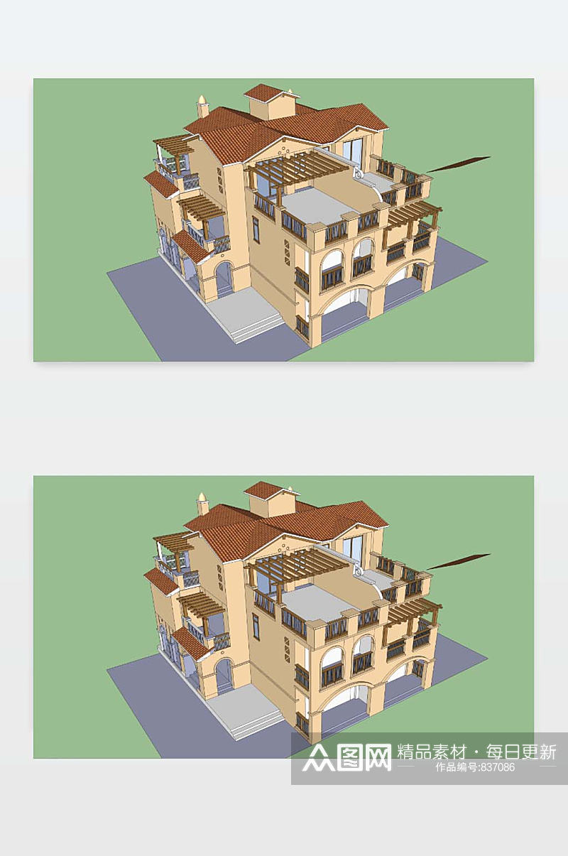 3D别墅模型下载素材