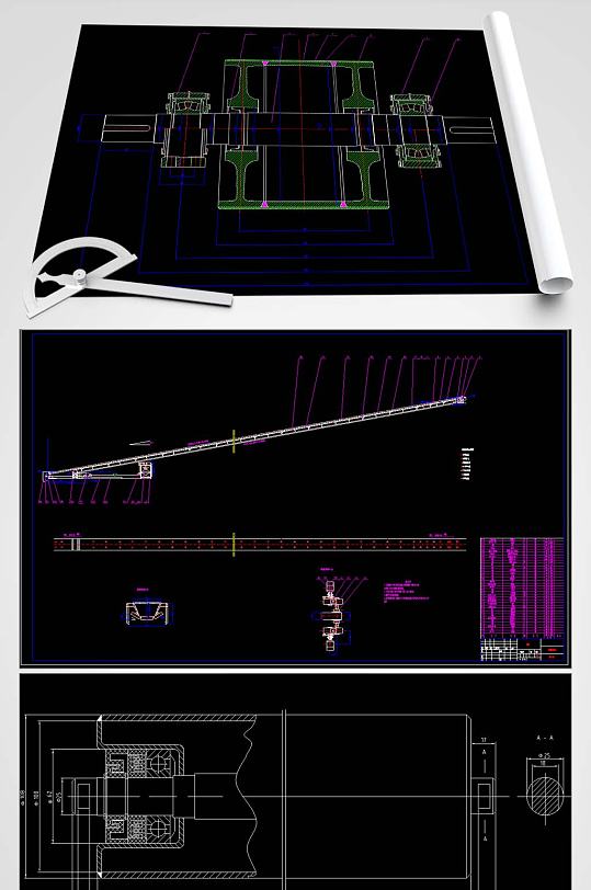 带式输送机CAD平面图-众图网