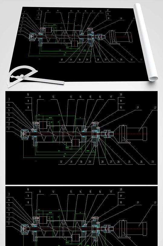 螺旋输送器CAD图纸