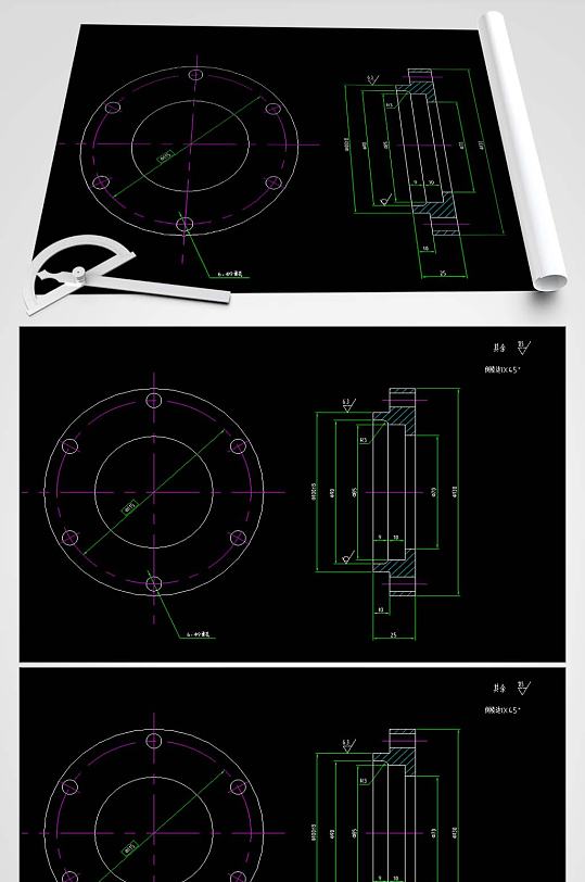 轴承盖CAD设计图