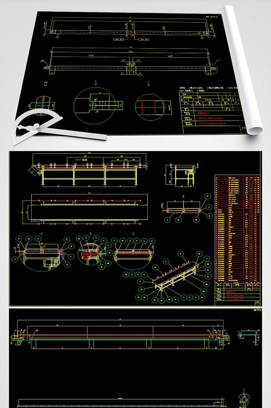 皮带输送线CAD平面图-众图网