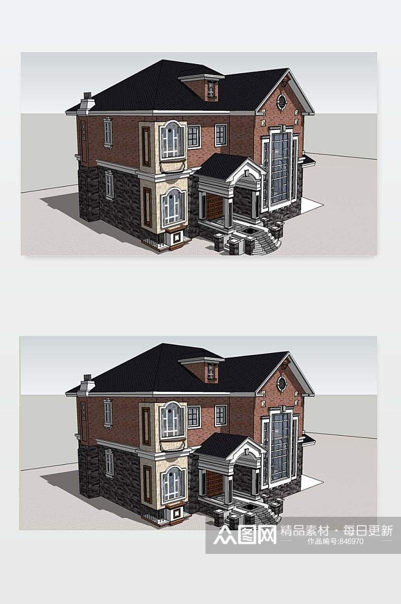 别墅设计SU模型素材