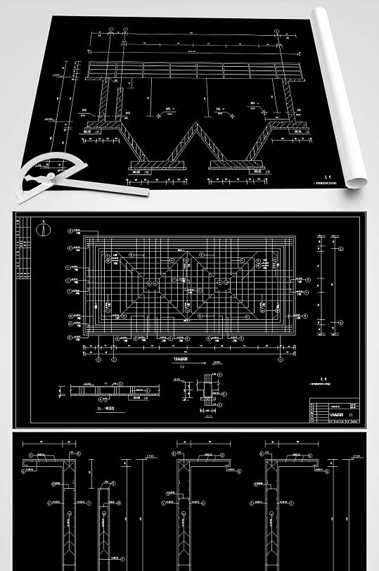 气浮池CAD平面图-众图网